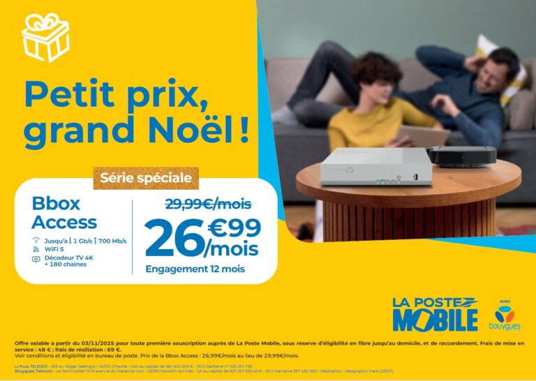 OFFRE LA POSTE MOBILE : BBOX ACCESS à 26.99€/MOIS ET FORFAIT TEL 200Go ...